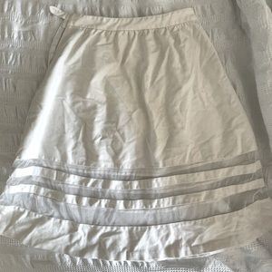 Stretchy white mesh skirt